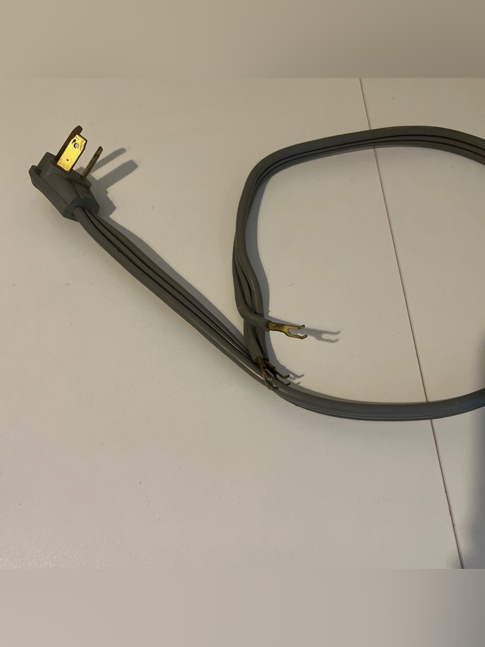 Three 3 Prong Dryer Cord 30 Amp 45” Gray Cord
